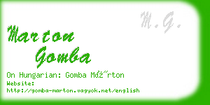 marton gomba business card